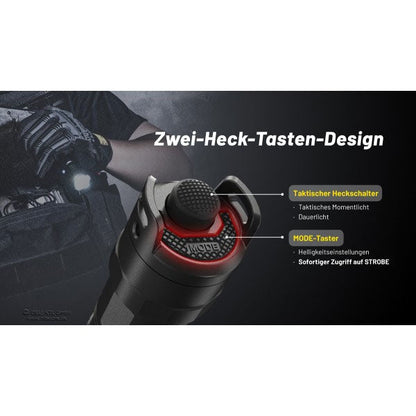 Taktische LED-TASCHENLAMPE P23i - 3'000 Lumen, inkl. Akku