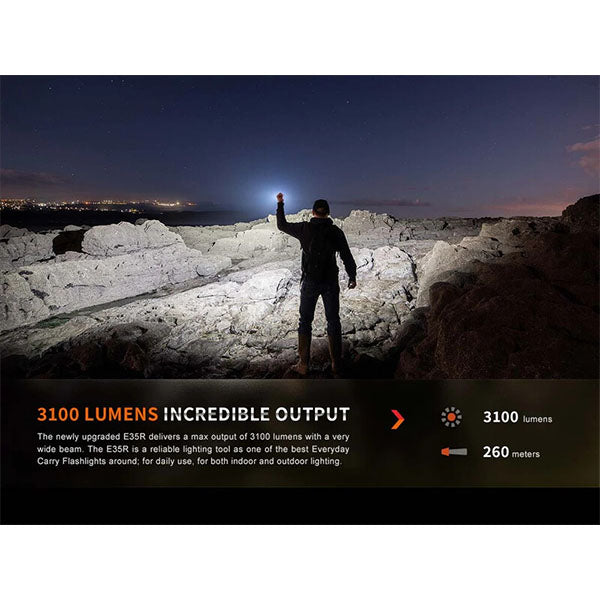 Taktische LED-Taschenlampe E35R, 3'100 LUMEN (inkl. Akku)