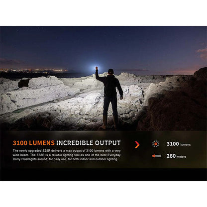 Taktische LED-Taschenlampe E35R, 3'100 LUMEN (inkl. Akku)