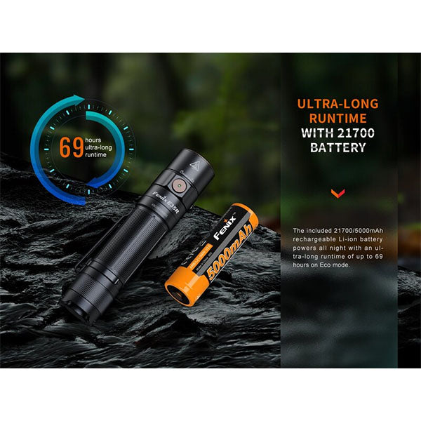 Taktische LED-Taschenlampe E35R, 3'100 LUMEN (inkl. Akku)