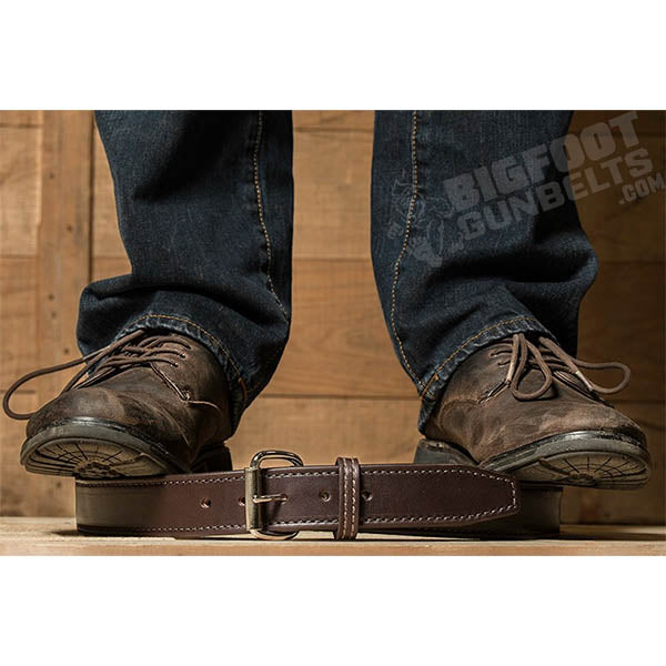 GUNBELT, stabiler Ledergurt 14oz LEATHER GUN BELT, Steel Core, braun