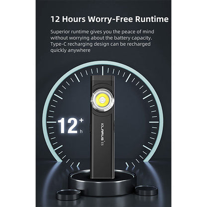EDC LED-Lampe E5, 600 Lumen, (inkl. Akku), black