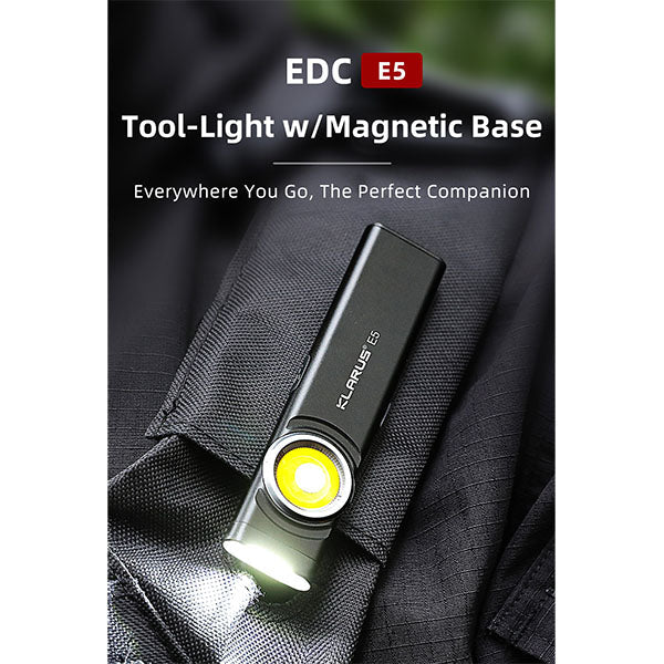 EDC LED-Lampe E5, 600 Lumen, (inkl. Akku), black