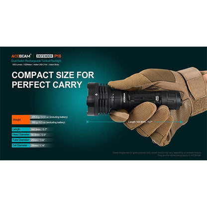 LED-Taschenlampe P18 QUAD-CORE, 5'000 Lumen (inkl. Akku)