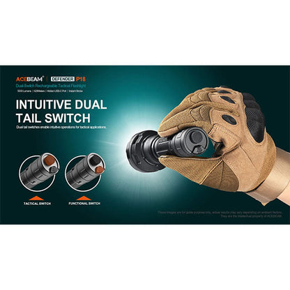LED-Taschenlampe P18 QUAD-CORE, 5'000 Lumen (inkl. Akku)