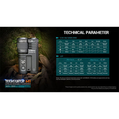 Suchscheinwerfer TERMINATOR M1 DUAL HEAD, 3'500 Lumen, kaltweiss 6500K  (inkl. Akku)