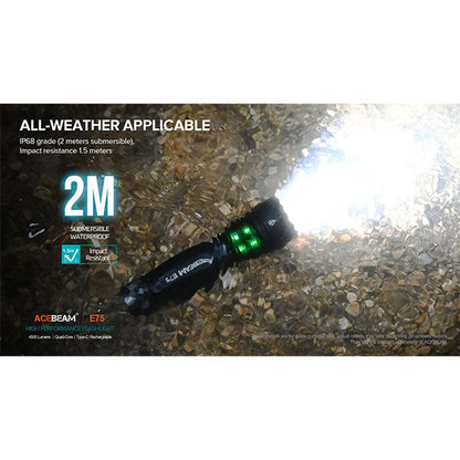 LED-Taschenlampe E75, 4500 Lumen