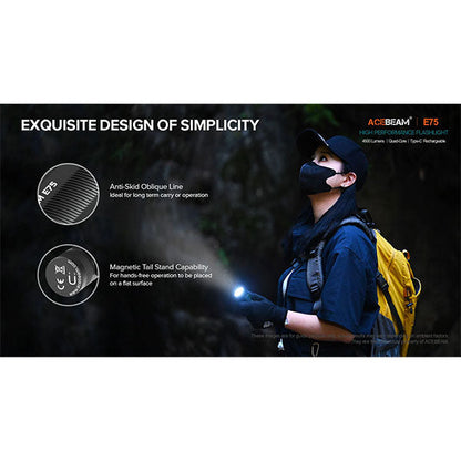 LED-Taschenlampe E75, 4500 Lumen