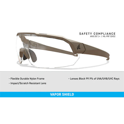 Schutzbrille ARC LIGHT, Tan499 Frame / Clear Vapor Shield Lens (AL21VS)