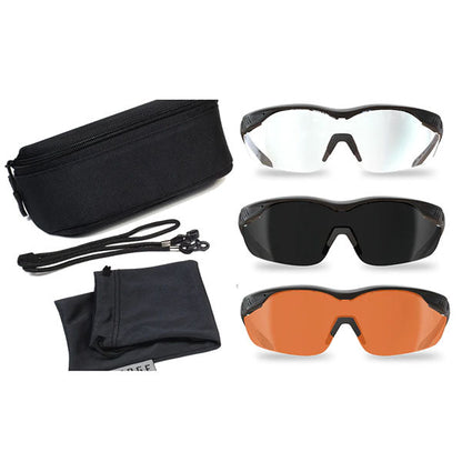 Sonnenbrille OVERLORD, 3 Lens Kit Soft Touch Matte Black Frame (HO3K-1)