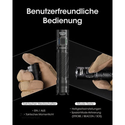 Taktische LED-Taschenlampe MH12 PRO, 3'300 Lumen, inkl. Akku