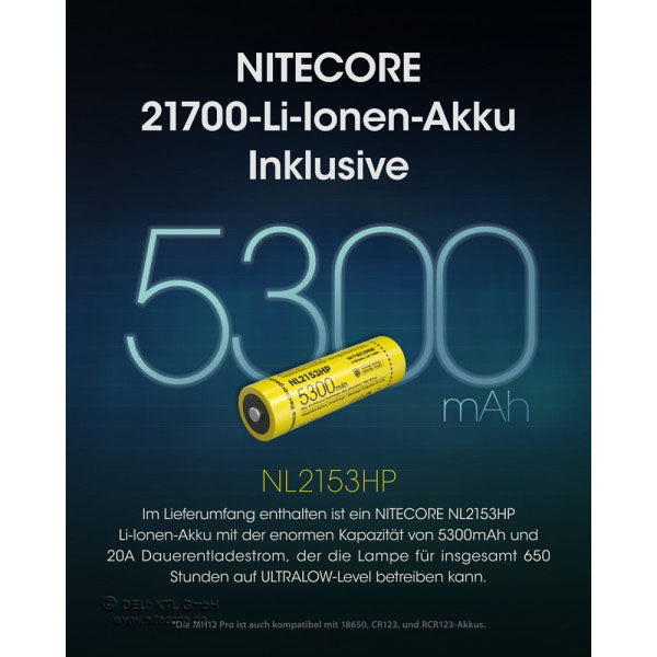 Taktische LED-Taschenlampe MH12 PRO, 3'300 Lumen, inkl. Akku