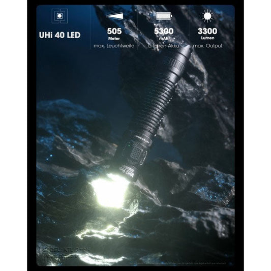 Taktische LED-Taschenlampe MH12 PRO, 3'300 Lumen, inkl. Akku