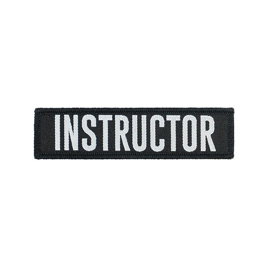 Klettabzeichen INSTRUCTOR, 25x100mm, weiss