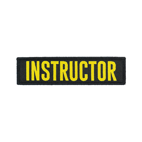 Klettabzeichen INSTRUCTOR, 25x100mm, gelb
