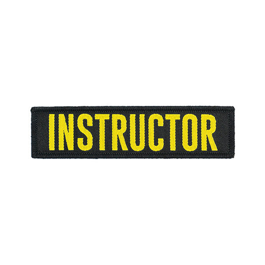 Klettabzeichen INSTRUCTOR, 25x100mm, gelb