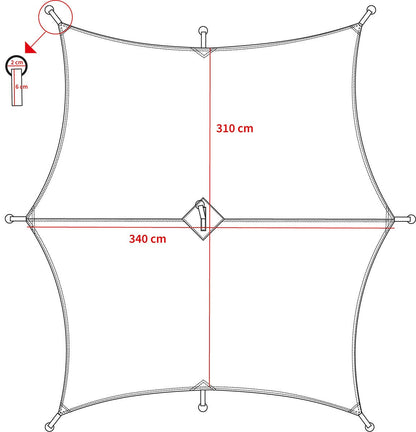 Abdeckplane Hexagon Tarp, olive, 310 x 340 cm