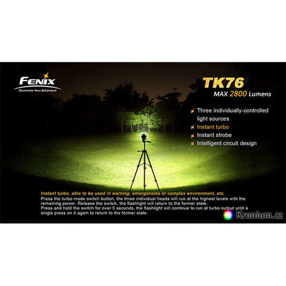 FENIX: LED-Taschenlampe TK76, 2'800 Lumen, ohne Akkus