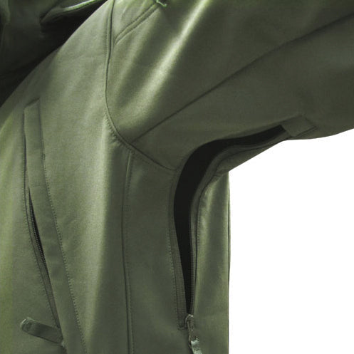 Softshell Jacke SUMMIT 602, olive-grün (mit Kapuze)