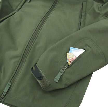 Softshell Jacke SUMMIT 602, olive-grün (mit Kapuze)