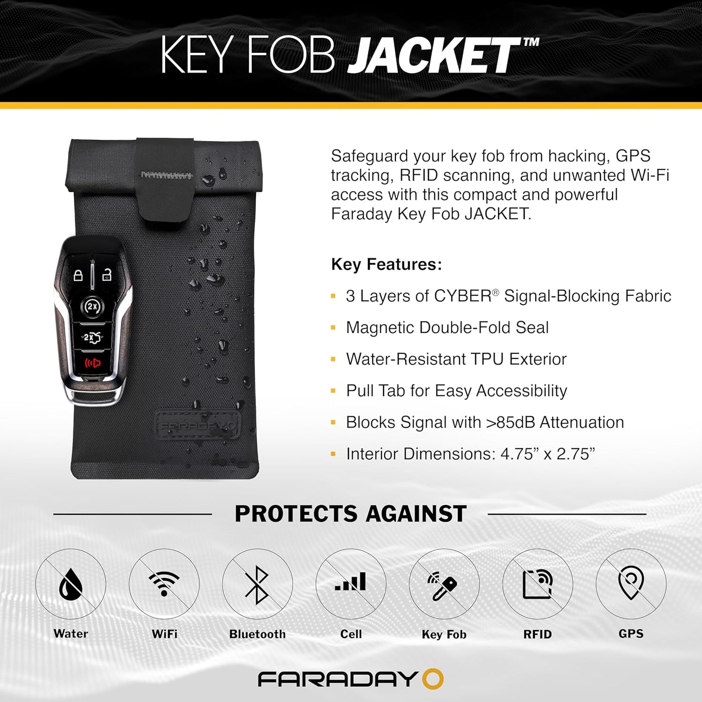 JACKET Faraday Anti-Theft Key Fob Dry Bag