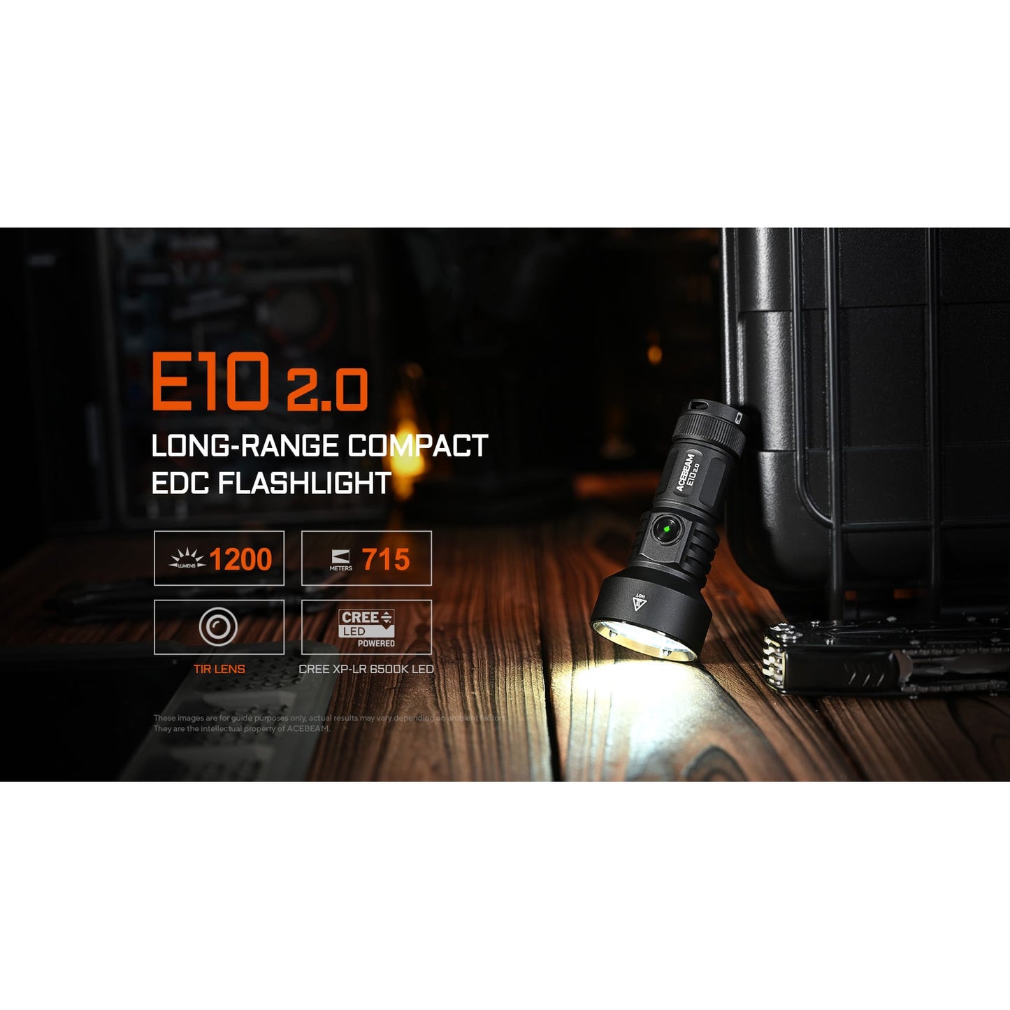LED-Taschenlampe E10 2.0, 1'200 Lumen (inkl. Akku)