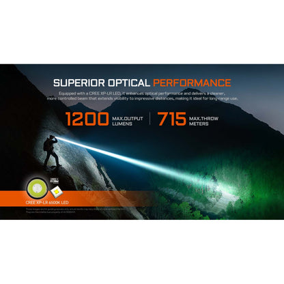 LED-Taschenlampe E10 2.0, 1'200 Lumen (inkl. Akku)