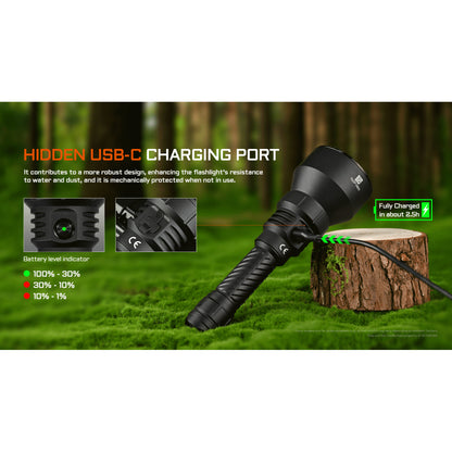 LED-Taschenlampe T29 Ultra Long Range Hunting Flashlight, 2'900 Lumen, (inkl. Akku)