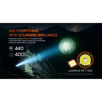 Taktische LED-Taschenlampe T37, 4'000 Lumen (inkl. Akku)
