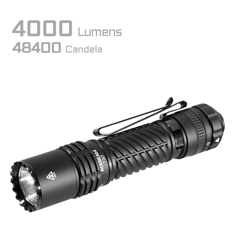 Taktische LED-Taschenlampe T37, 4'000 Lumen (inkl. Akku)