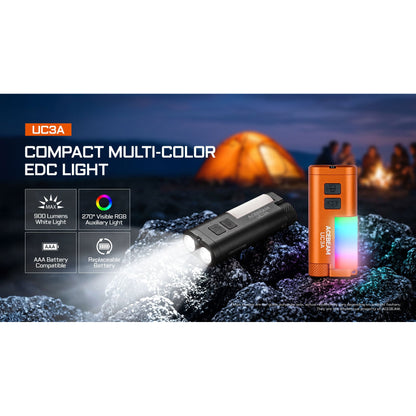 LED-Taschenlampe UC3A Compact Multi-Color EDC Light, 900 Lumen (inkl. Akku)