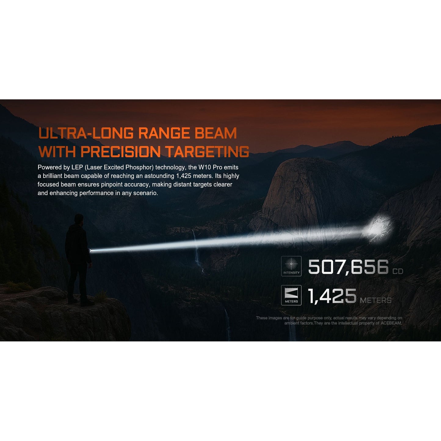 Taktische LEP-Taschenlampe W10 PRO, 750 Lumen (inkl. Akku)