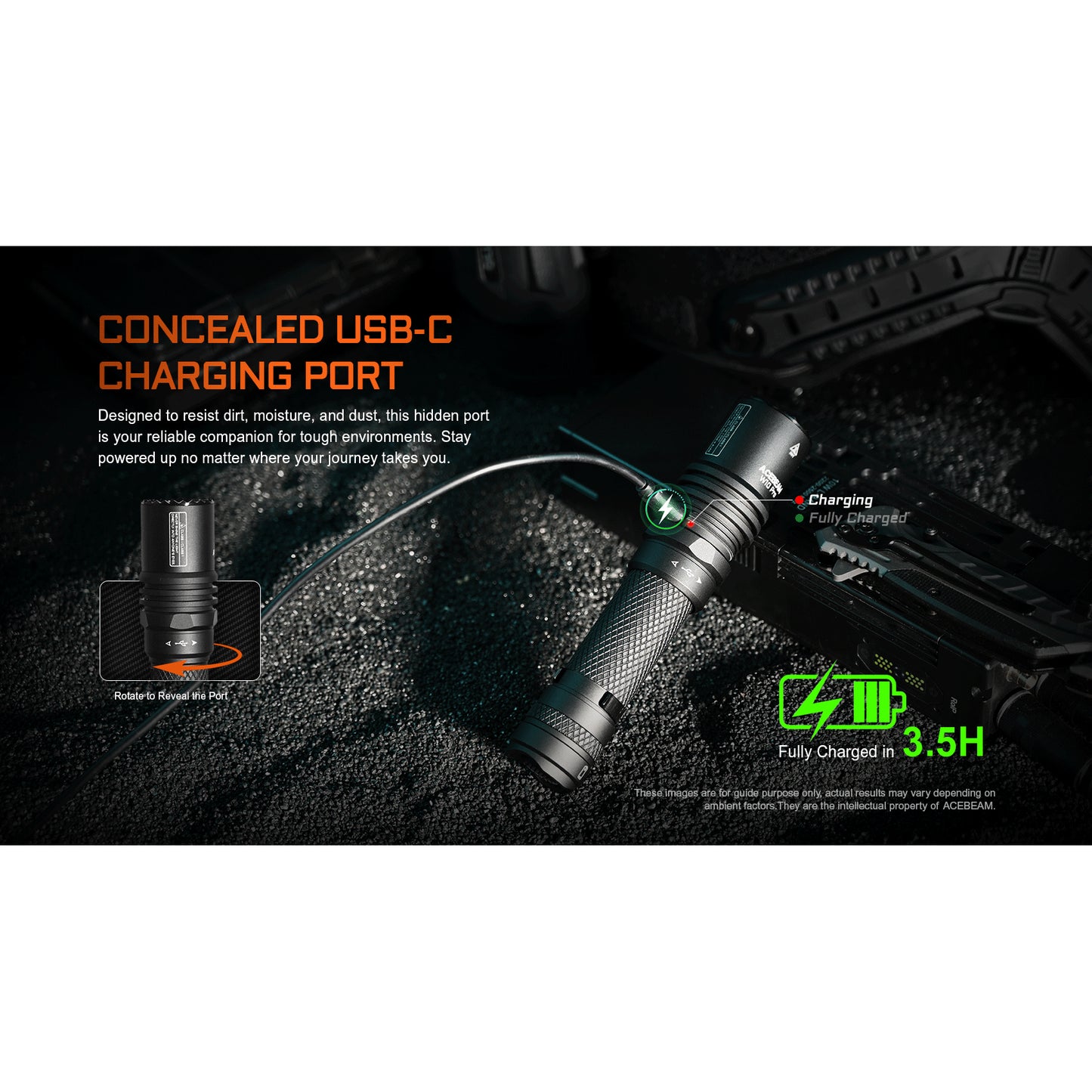 Taktische LEP-Taschenlampe W10 PRO, 750 Lumen (inkl. Akku)