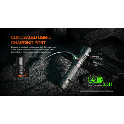 Taktische LEP-Taschenlampe W10 PRO, 750 Lumen (inkl. Akku)