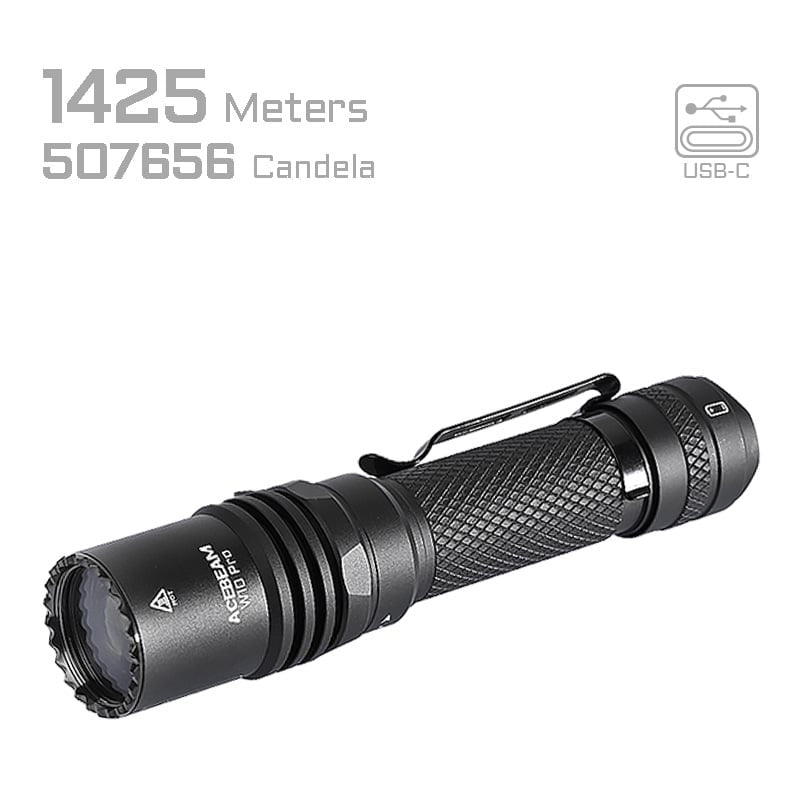 Taktische LEP-Taschenlampe W10 PRO, 750 Lumen (inkl. Akku)