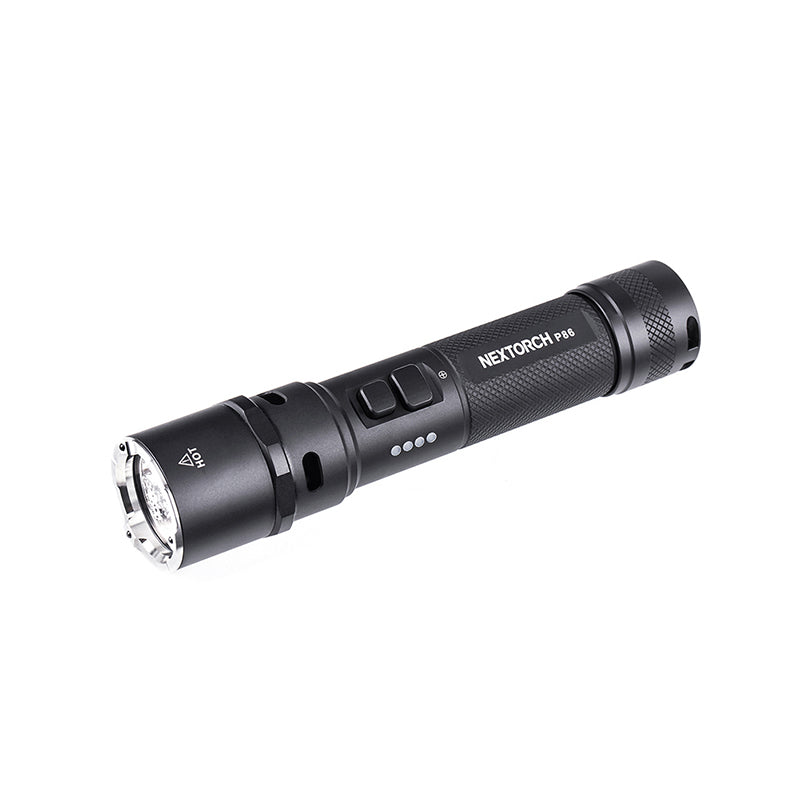 Taktische LED-Taschenlampe P86, 1'600 Lumen & Schrillalarm (inkl. Akku)