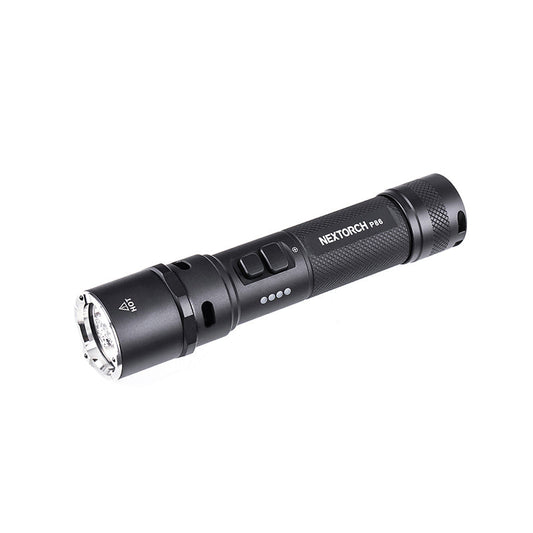 Taktische LED-Taschenlampe P86, 1'600 Lumen & Schrillalarm (inkl. Akku)
