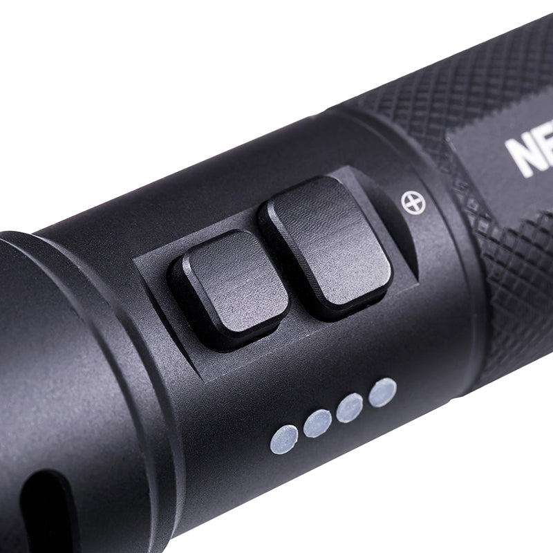 Taktische LED-Taschenlampe P86, 1'600 Lumen & Schrillalarm (inkl. Akku)