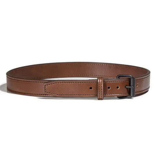 GUNBELT, stabiler Ledergurt 14oz LEATHER GUN BELT, Steel Core, braun