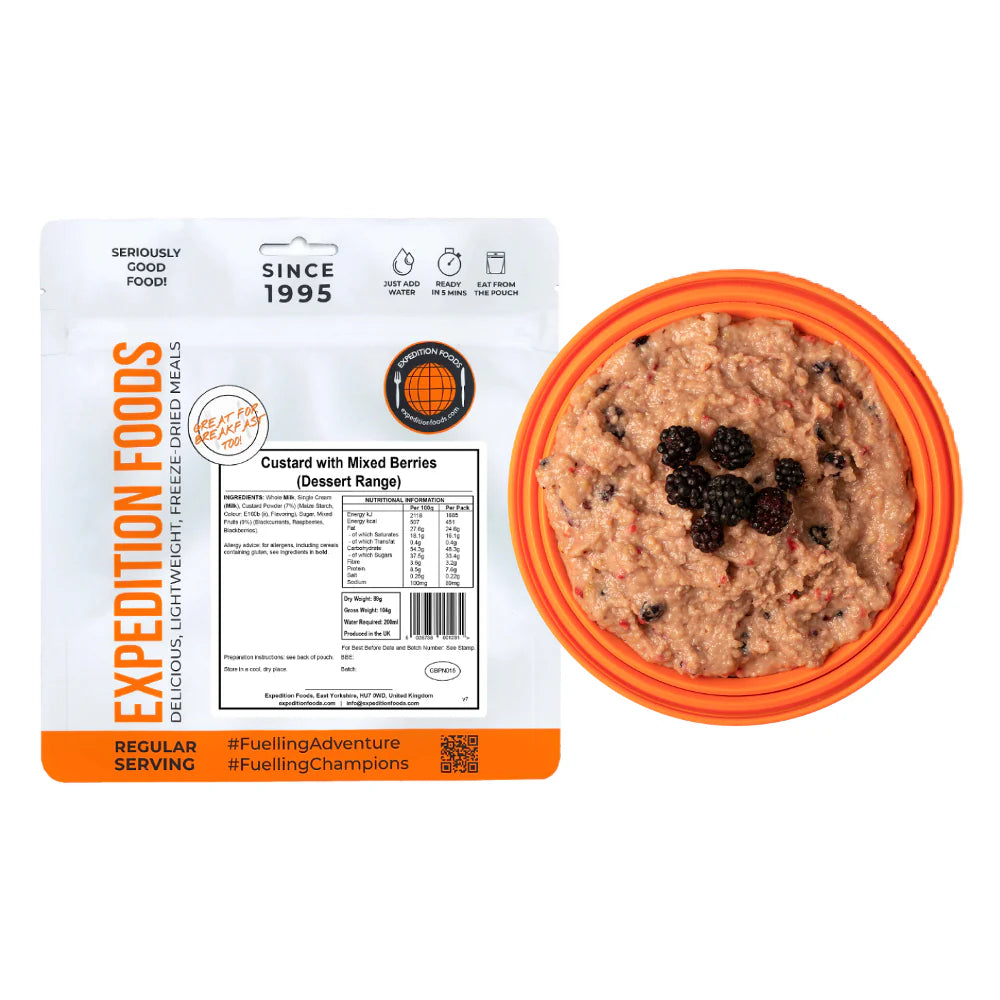 Custard with Mixed Berries (450 kcal) [Vegetarian & Gluten Free]