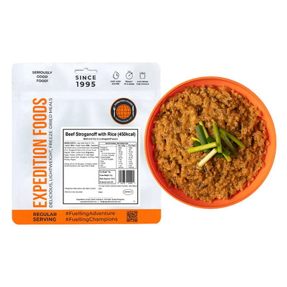 Beef Stroganoff with Rice (450 kcal) [Gluten Free]