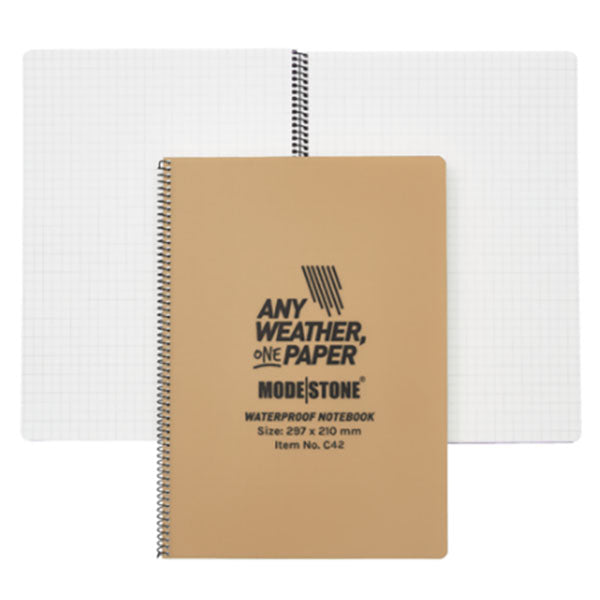 ANY WEATHER ONE PAPER, Spiral-Notizbuch 210x297mm (A4), 50 Blatt, military tan