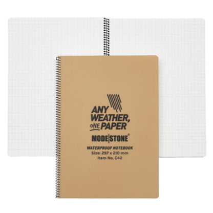 ANY WEATHER ONE PAPER, Spiral-Notizbuch 210x297mm (A4), 50 Blatt, military tan
