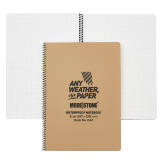 ANY WEATHER ONE PAPER, Spiral-Notizbuch 210x297mm (A4), 50 Blatt, military tan