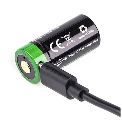 16340 USB Li-Ion Akku DC20061, 800mAh inkl. Schutzschaltung & USB-C -Ladeanschluss