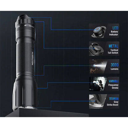 Taktische LED-Taschenlampe TA30C MAX, 3'000 Lumen (inkl. Akku)