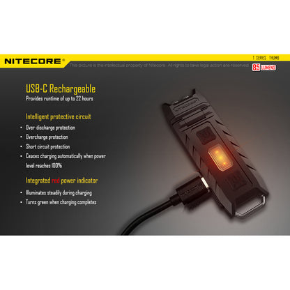 LED-TASCHENLAMPE THUMB - 85 Lumen (inkl. Akku mit USB-C-Anschluss)