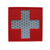 Morale Patch Klettabzeichen SWISS FLAG SQUARE reflective/Laser - white/red