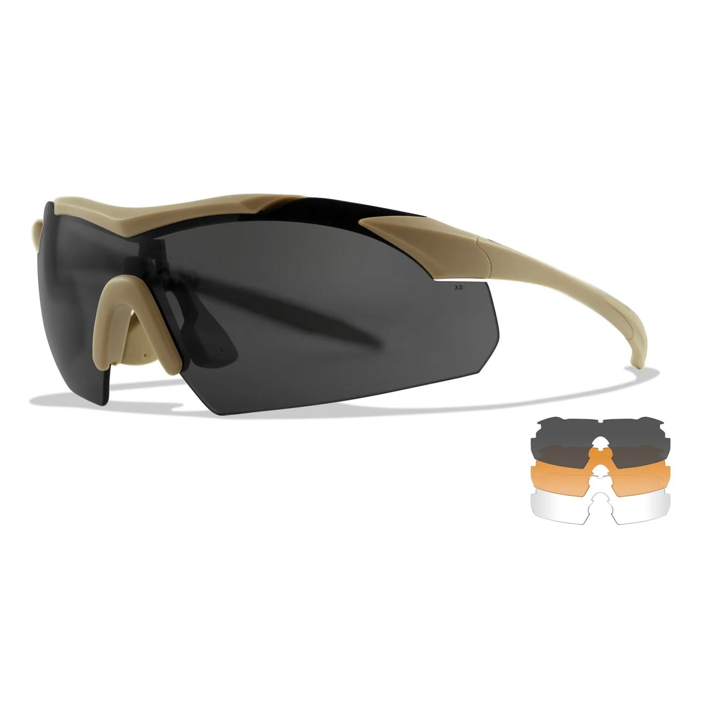 WX VAPOR 2.5 Shields: grey/clear/light Rust, Frame: matte tan