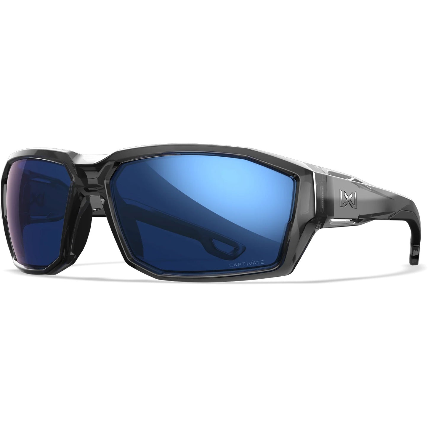 Sonnenbrille WX Alpine, Gloss Crystal Grey Frame with CAPTIVATE™ Polarized Blue Mirror Lenses